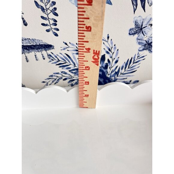 Scallop Edge White Lacquered Vanity Tray 14.25"L x 10.25"W Dresser Bathroom - Picture 7 of 16